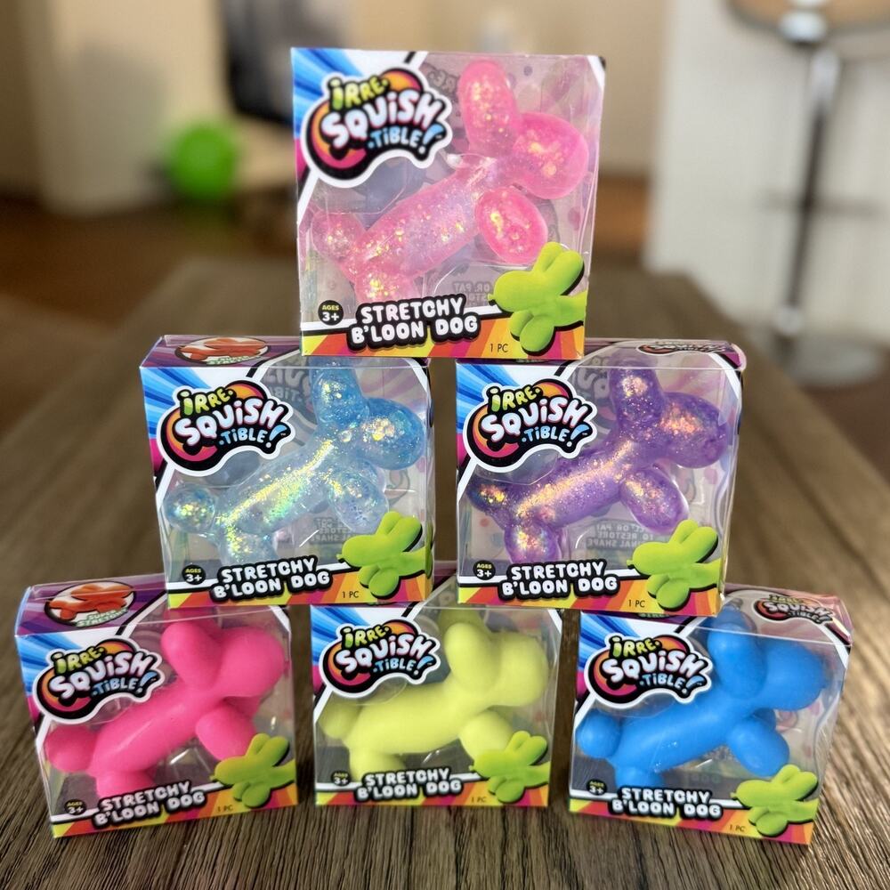 JA-RU Stretchy Balloon B'loon Dog Glitter Squishy Sensory Novelty Fidget Toy New